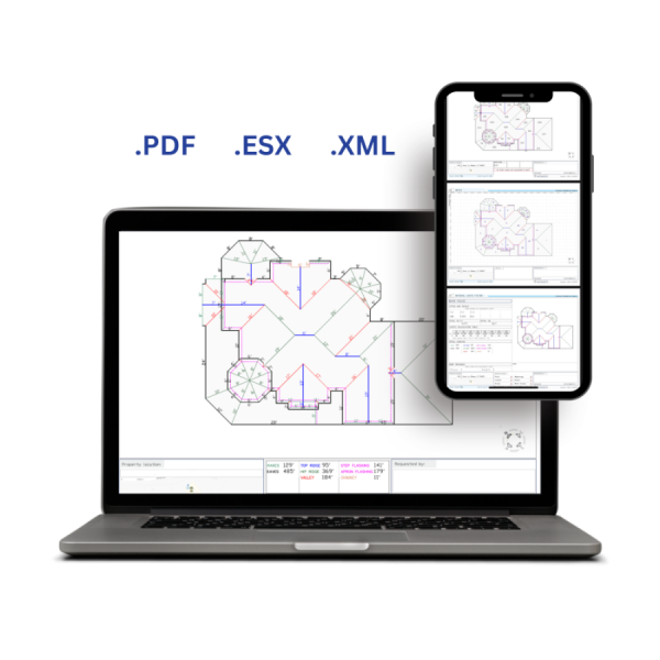 EJ3Design roof measurement report with accurate roof, wall, and gutter dimensions for contractors and homeowners.
